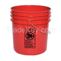 APPROVED VENDOR 34A219 Plastic Pail Round Red Cap 5 Gal