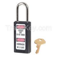 MASTER LOCK  411BLK   Lockout Padlock, KD, Black, 1/4In. Dia.