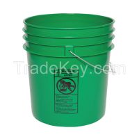 APPROVED VENDOR 34A221 Plastic Pail Round Green Cap 5 Gal