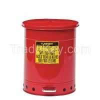 JUSTRITE     09500    Oily Waste Can 14 Gal. Steel Red