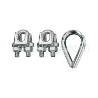 RONSTAN ID003404-06  Wire Rope Clip and Thimble Kit, 1/4 In