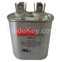 DAYTON 2MDW2 Run Capacitor, 20 MFD, 370V, Oval