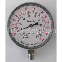 APPROVED VENDOR 4CFW8 Compound Gauge Ammonia 3 1/2 In 150 Psi