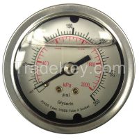 APPROVED VENDOR 4CFR8 Pressure Gauge, Liquid Filled, 2-1/2 In