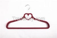 Creative heart shape velevt plastic man hanger