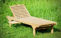 Sun Lounger - Mini Tray - Outdoor, Garden - Teak Wood