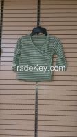 baby's lovely and comfortable top wear/ green and white stripes