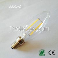 Led filament lamp B35C-2W with CE and ROHS