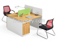 modern design two person partition, workstation attaching with pedestal