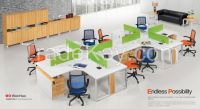 modern design four person partition, workstation attaching with pedestal