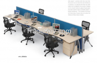 modern design six persons partition, workstation attaching with pedestal