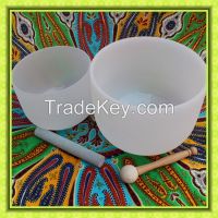 Frosted quartz crystal singing bowls for wholesale