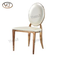 Gold Stainless Steel Wedding Chair, Round Back Dining Chair