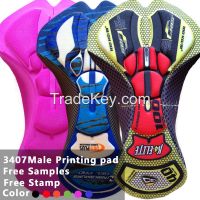 cycling gel pad and bike coolmax pad chamois for cycling shorts&bib shorts&manufacture from china