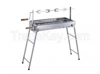 Camping stainless steel BBQ grill with rotisserie set