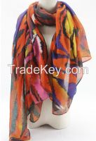 mixed/colorful fashion print 100%polyester scarf