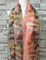 digital inkjet fashion print 100% silklide scarf
