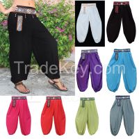 Thai Oriental Casual/Comfort Pants/Trousers for Women/Men/Unisex, Great for Yoga/Sport/Outdoor,Long Pants Handmade in Thailand, Boho/Gypsy/Harem/Hippie/Boho/Aladdin Pants