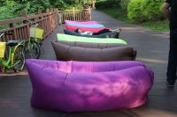 260cmx70cm Custom Inflatable Air Sofa Sleeping Bag Waterproof Pink Color