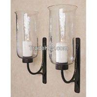 Iron Wall Sconces with glass lamp shade