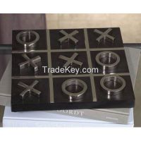 Metal & wood Tic Tac Toe Set