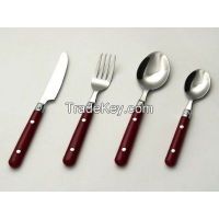 Stainless Steel Cutlery Set with red handles