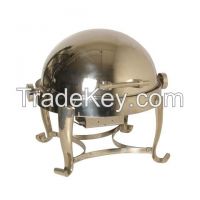 Brass, Aluminium, Steel With Glass, Chaffering Dish