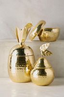 Decorative Brass Pear Shaped Jar with Lid