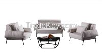 metal iron fabric love sofa with lumbar pillow DP007