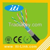 hot sale outdoor FTP Cat5e lan cable with 4 pair CCA 0.5mm conductor