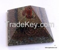 Black Tourmaline Orgone/Orgonite Layer Copper Pyramid With Point