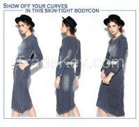 Vintage Denim Blue Body-con Dress 2015