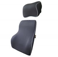 Premium Memory Foam Car Lumbar Cushion & Car Neck Pillow Kit