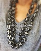 Black and White Kukui Nut Leis