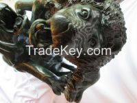 African life size sculpture, Rearing Stallion Sculpture from Zimbabwe