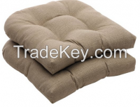 Indoor/Outdoor Taupe Textured Solid Wicker Seat Cushions