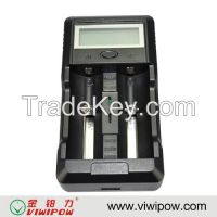 2 Slots Smart Battery Charger with USB Used as Power Bank (VIP-C023B)