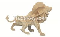 3D Wooden puzzle, wooden toys-LION