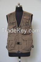 men's vest waistcoat summer fishing jacket outdoor casual multi-pocket