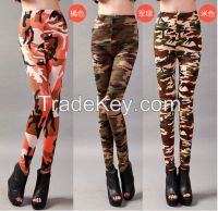 FASHION WOMENS SEXY PATTERNED PRINTED LEGGINGS LEGGINS TIGHTS PANTYHOSE HIGH WAISTED PANTS STRETCHY FOOTLESS COLOUR CAMOUFLAGE