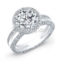 Unique Round Diamond Engagement Ring