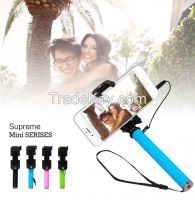 New Products 2015 Fashion Supreme Mini Wired Selfie Stick With Cable Take Pole Selfie Stick Monopod,foldable Stick Selfie 
