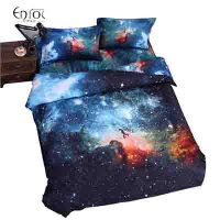  3D Galaxy Printed 4PC Bedding Set Twin Full Queen Soft High Quality Micro Fiber