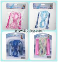 2016 Wholesale speed jump rope kids toys rainbow PVC rubber core twisted jump rope made in china