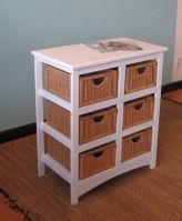 Cabinet, 6 honey rattan  drawers