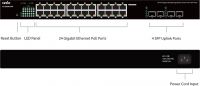 24 Port 10/100/1000M Gigabit web Managed PoE+ Switch