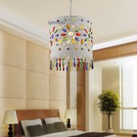 Bedroom white wrought iron chandelier