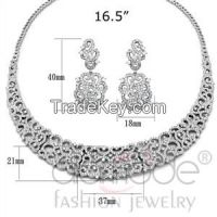 Alamodeonline Rhodium AAA Grade CZ Bridal Jewelry Sets