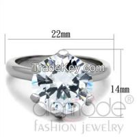 TK1823 Stainless Steel AAA Grade CZ Bold Engagement/Wedding/Everyday Ring