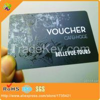 (100pcs/lot)free design credit card size UV spot black metal card